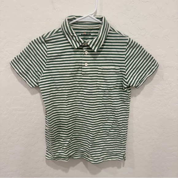 Mini Boden Other - Mini Boden Striped Polo Shirt Boys 11-12 Years Green White Short Sleeve Spring